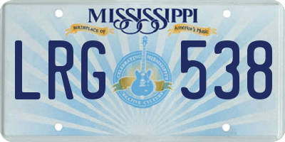 MS license plate LRG538