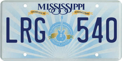 MS license plate LRG540