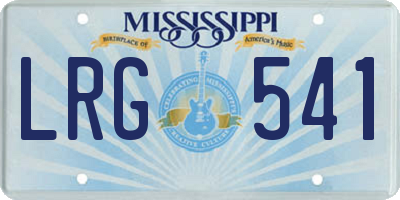 MS license plate LRG541