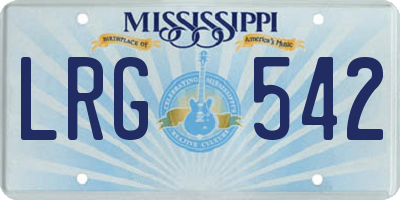 MS license plate LRG542