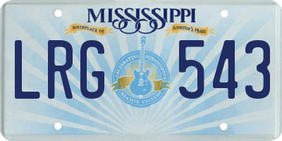 MS license plate LRG543