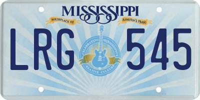 MS license plate LRG545