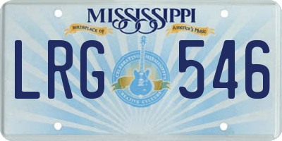 MS license plate LRG546