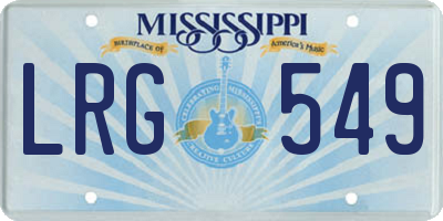 MS license plate LRG549