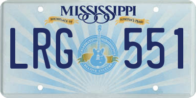 MS license plate LRG551