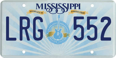 MS license plate LRG552