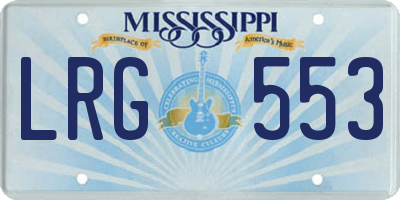 MS license plate LRG553