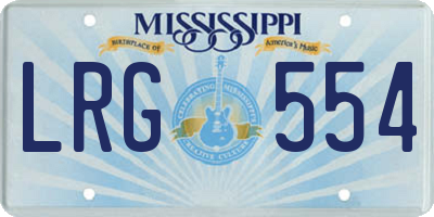 MS license plate LRG554