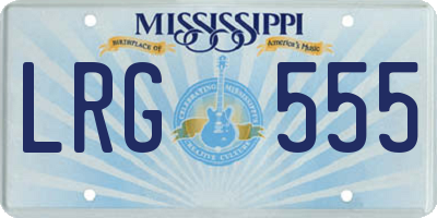 MS license plate LRG555