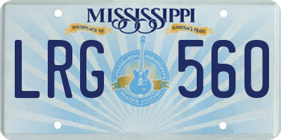 MS license plate LRG560