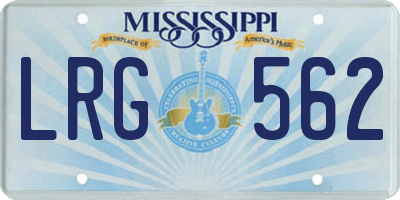 MS license plate LRG562