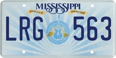 MS license plate LRG563