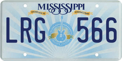 MS license plate LRG566