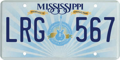 MS license plate LRG567