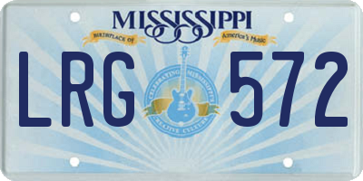 MS license plate LRG572
