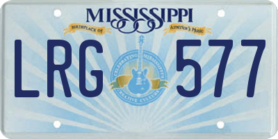 MS license plate LRG577