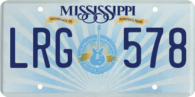 MS license plate LRG578