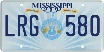 MS license plate LRG580