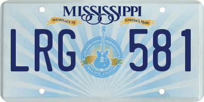 MS license plate LRG581