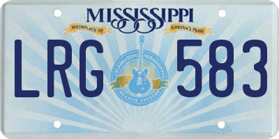 MS license plate LRG583