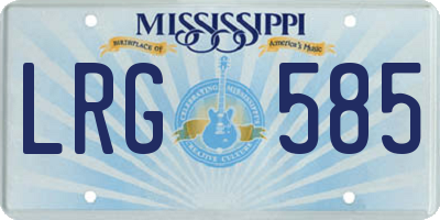 MS license plate LRG585