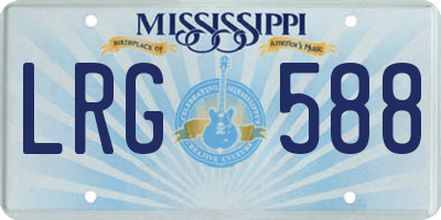 MS license plate LRG588
