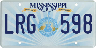 MS license plate LRG598