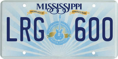 MS license plate LRG600