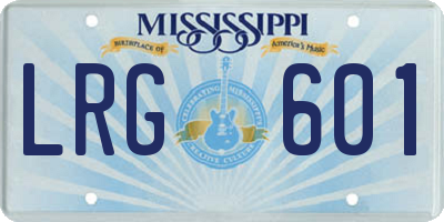 MS license plate LRG601
