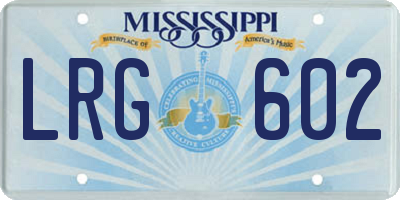 MS license plate LRG602
