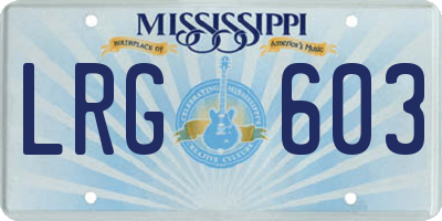 MS license plate LRG603