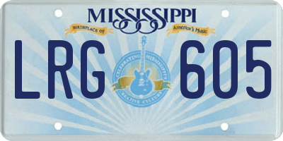 MS license plate LRG605