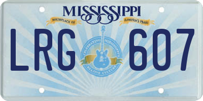 MS license plate LRG607