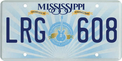 MS license plate LRG608