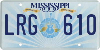 MS license plate LRG610