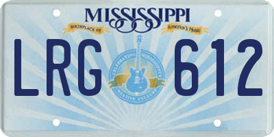 MS license plate LRG612