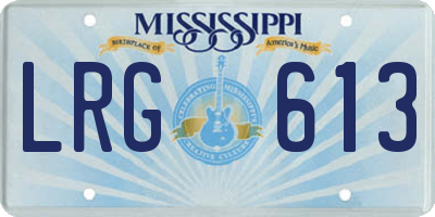MS license plate LRG613