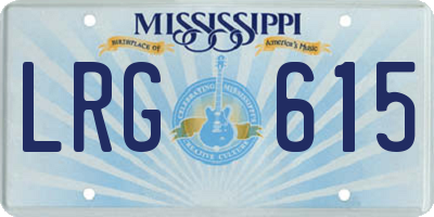 MS license plate LRG615