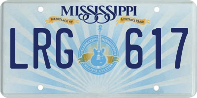 MS license plate LRG617
