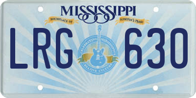 MS license plate LRG630