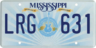 MS license plate LRG631
