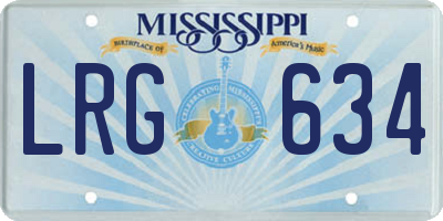 MS license plate LRG634