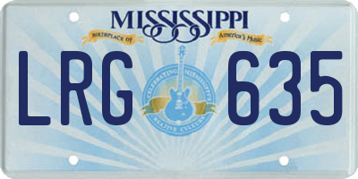 MS license plate LRG635