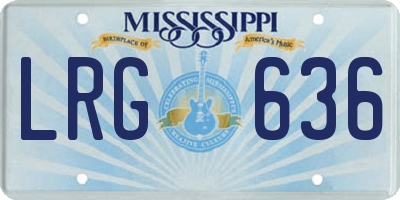 MS license plate LRG636