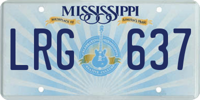 MS license plate LRG637