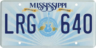 MS license plate LRG640