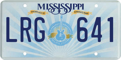 MS license plate LRG641