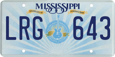 MS license plate LRG643