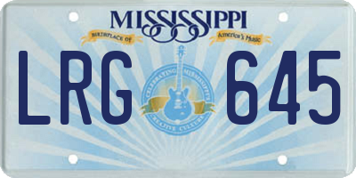 MS license plate LRG645