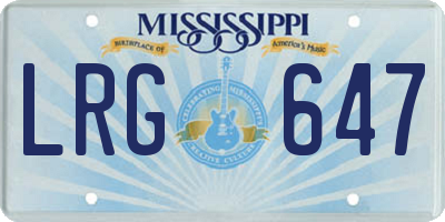 MS license plate LRG647